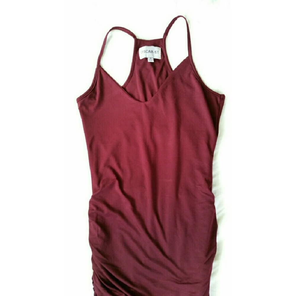 Burgundy/Wine Body Hugging Midi Dress ❤